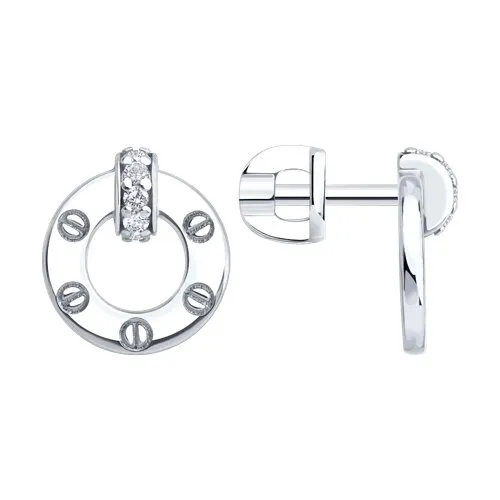 Cercei Pusete din argint cu Cubic Zirconia Incolor