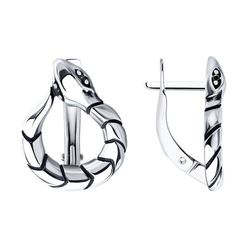 Cercei din argint  cu pietre Cubic Zirconia Negru