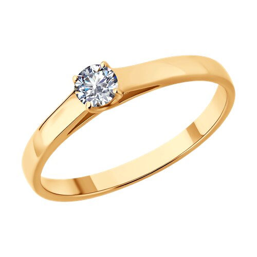 Кольцо из красного золота с камнями Бриллиант