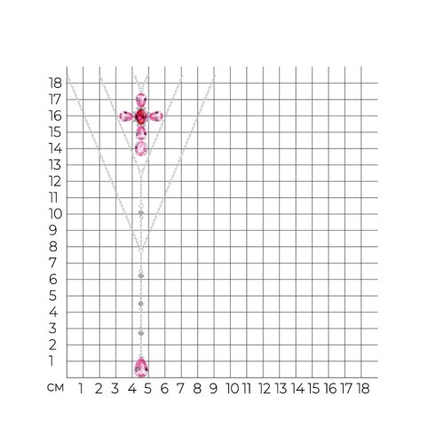 Colier din argint  cu pietre Cubic Zirconia Incolor, Cubic Zirconia Roz și Corindon (rubin)