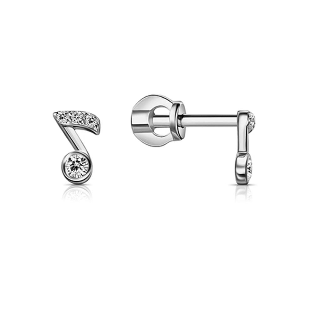 Cercei Pusete din argint  cu pietre Cubic Zirconia Incolor