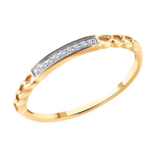 Inel din aur roșu cu pietre Diamant