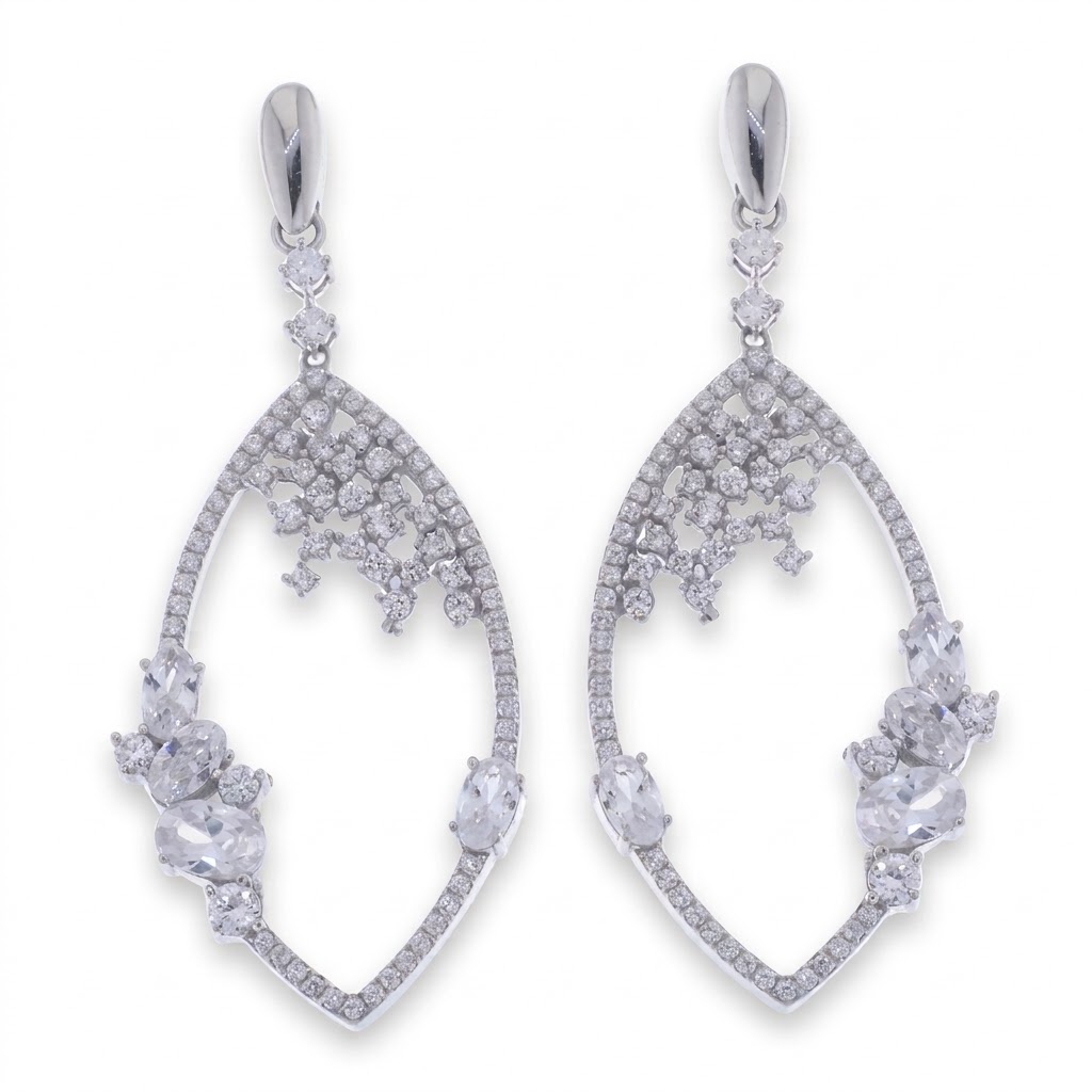 Cercei Pusete din argint cu Cubic Zirconia Incolor