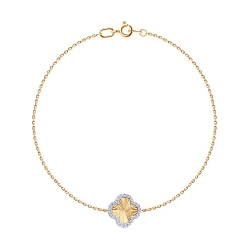 Brățară din aur roșu cu pietre Cubic Zirconia Incolor