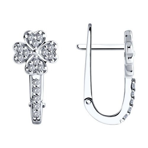 Cercei din argint  cu pietre Cubic Zirconia Incolor