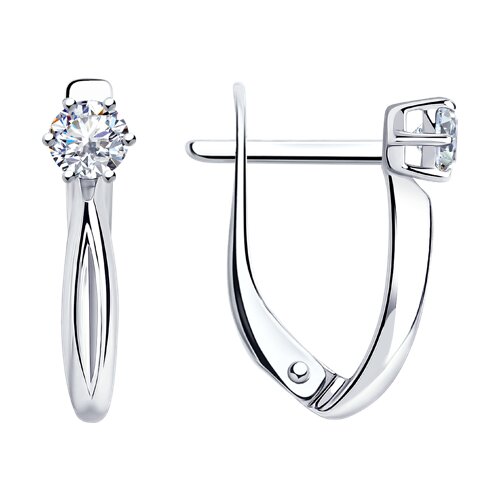 Cercei din argint  cu pietre Cubic Zirconia Incolor