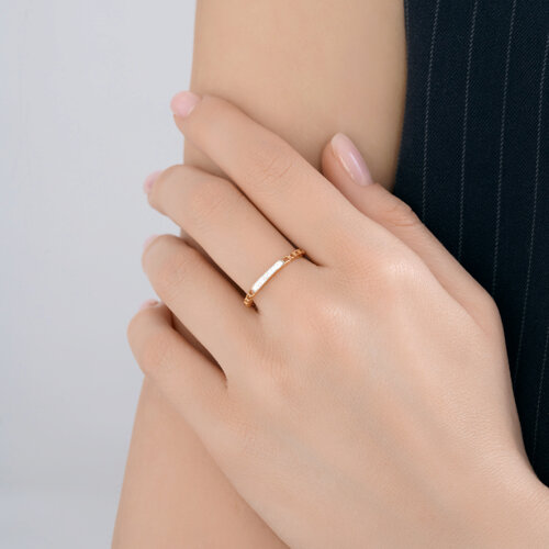 Inel din aur roșu cu pietre Diamant