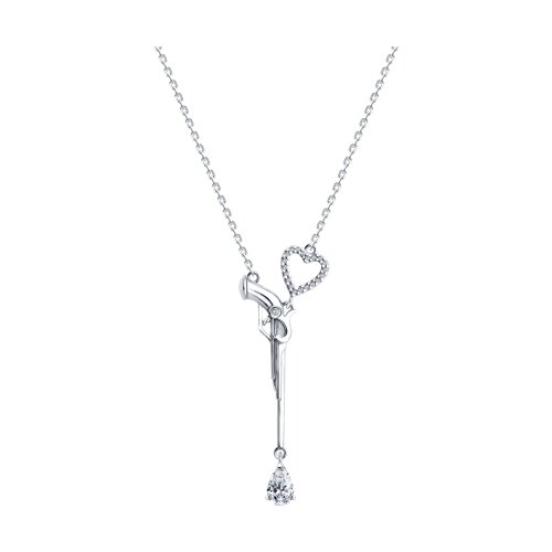 Colier din argint  cu pietre Cubic Zirconia Incolor