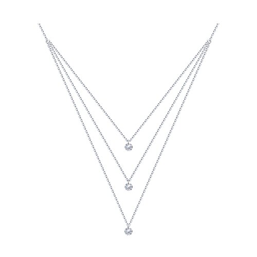 Colier din argint  cu pietre Cubic Zirconia Incolor