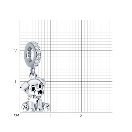 Pandantiv din argint  cu pietre Cubic Zirconia Incolor, Emailare