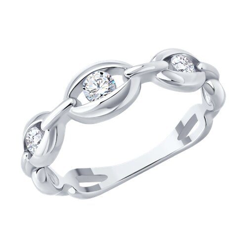 Кольцо из серебра с камнями Фианит