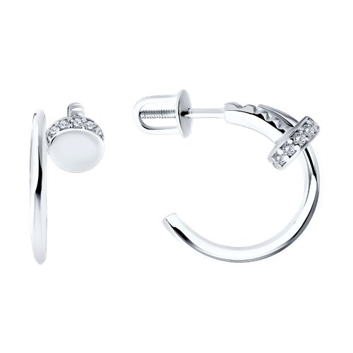 Cercei Pusete din argint  cu pietre Cubic Zirconia Incolor