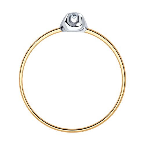 Кольцо из красного золота с камнями Бриллиант