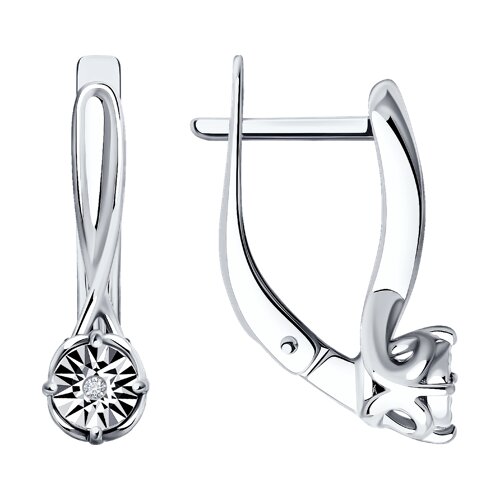 Cercei din argint  cu pietre Diamant