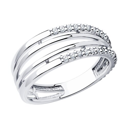 Кольцо из серебра с камнями Фианит