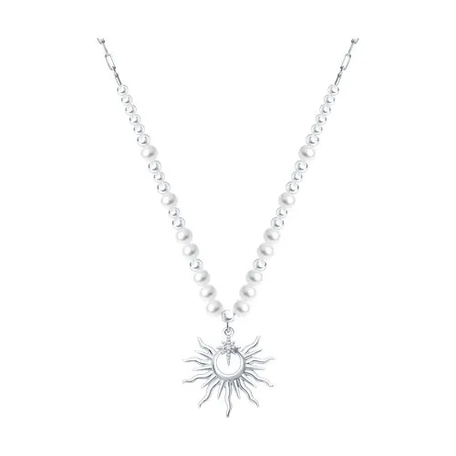Colier din argint cu Cubic Zirconia Incolor, Perla Imit.