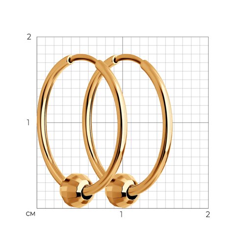 Cercei Creole din aur roșu fără pietre