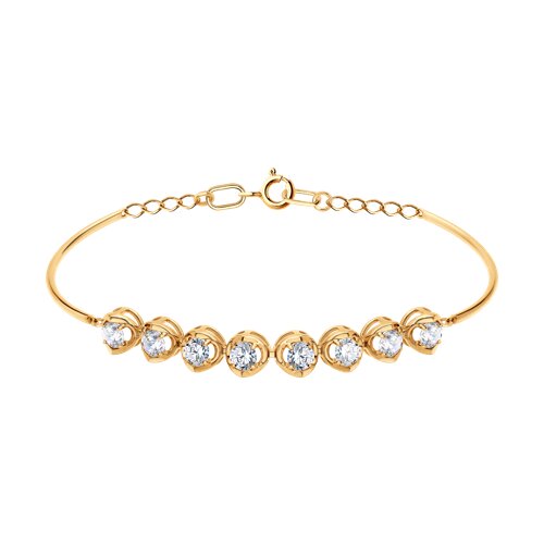 Brățară din aur roșu cu pietre Cubic Zirconia Incolor