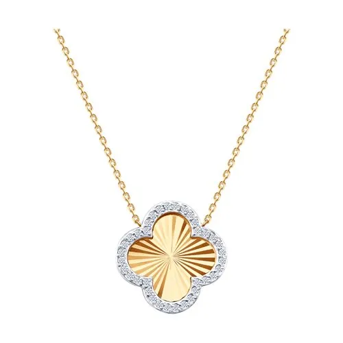 Colier din aur roșu cu Cubic Zirconia Incolor