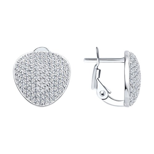 Cercei din aur alb cu pietre Diamant