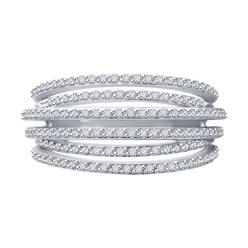 Кольцо из белого золота с камнями Бриллиант