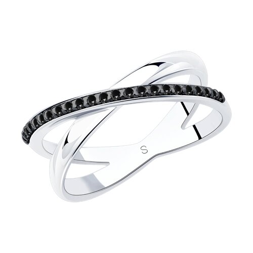 Inel din argint  cu pietre Cubic Zirconia Negru