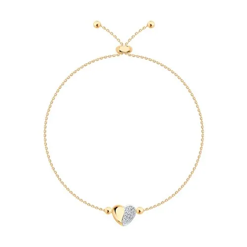 Brățară Love din aur roșu cu Diamant, Silicon