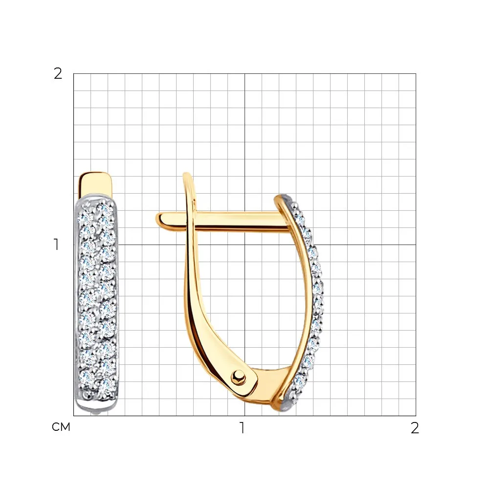 Cercei din aur roșu cu Cubic Zirconia Incolor