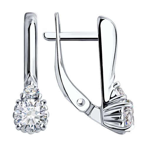 Cercei din argint  cu pietre Cubic Zirconia Incolor