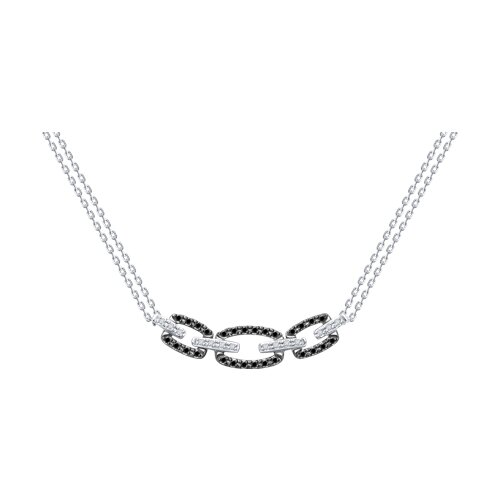 Colier din aur alb cu pietre Diamant, Diamant negru