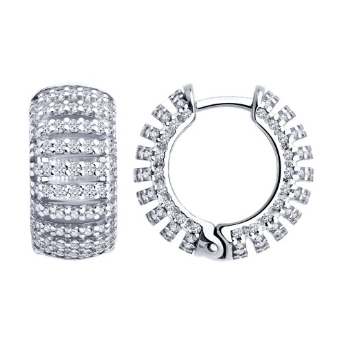 Cercei Creole din argint cu Cubic Zirconia Incolor