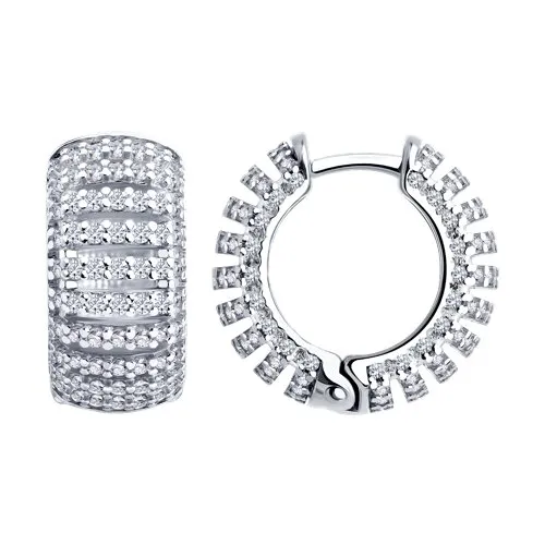 Cercei Creole din argint cu Cubic Zirconia Incolor