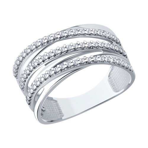 Кольцо из серебра с камнями Фианит