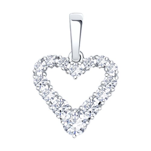 Подвеска из белого золота с камнями Фианит