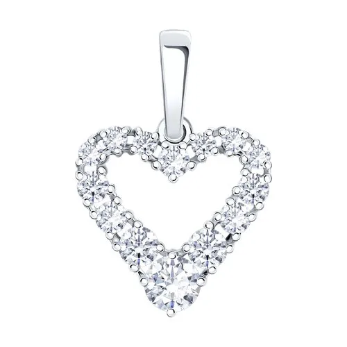Подвеска из белого золота с камнями Фианит