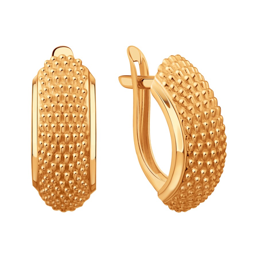 Серьги из красного золота без камней