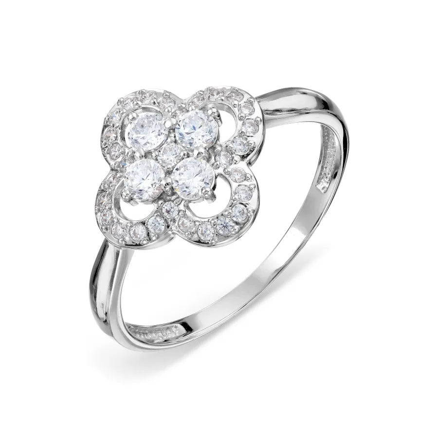 Inel din aur alb cu Cubic Zirconia Incolor