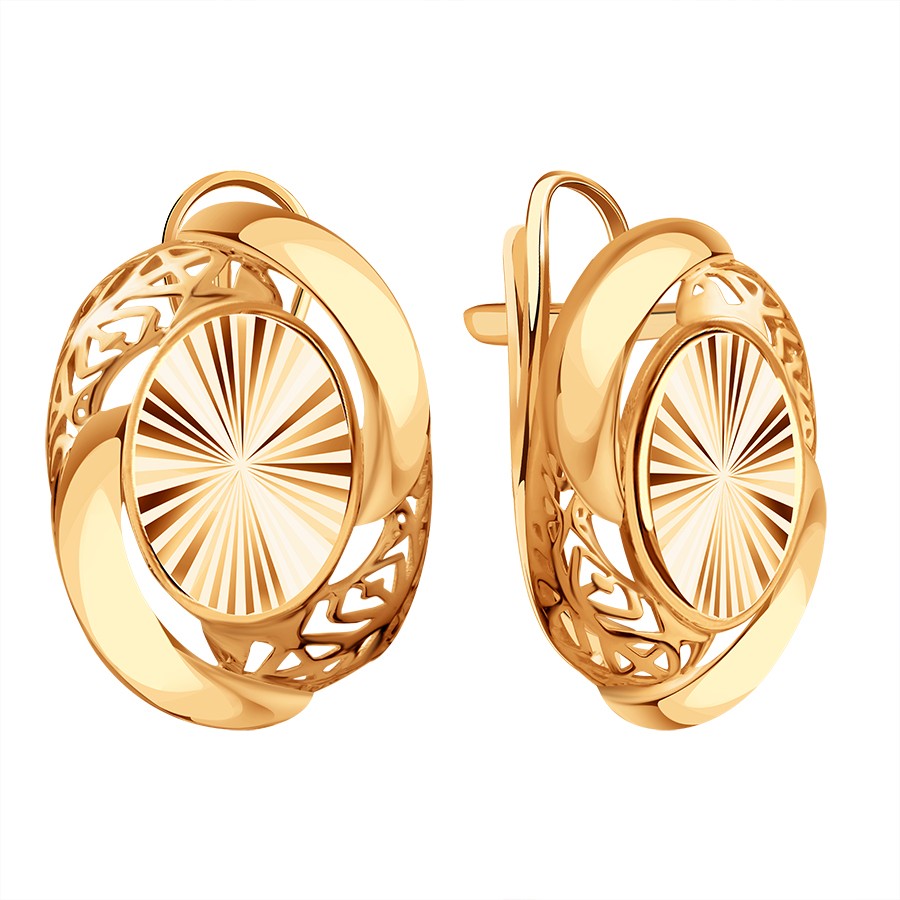 Cercei din aur roșu fără pietre