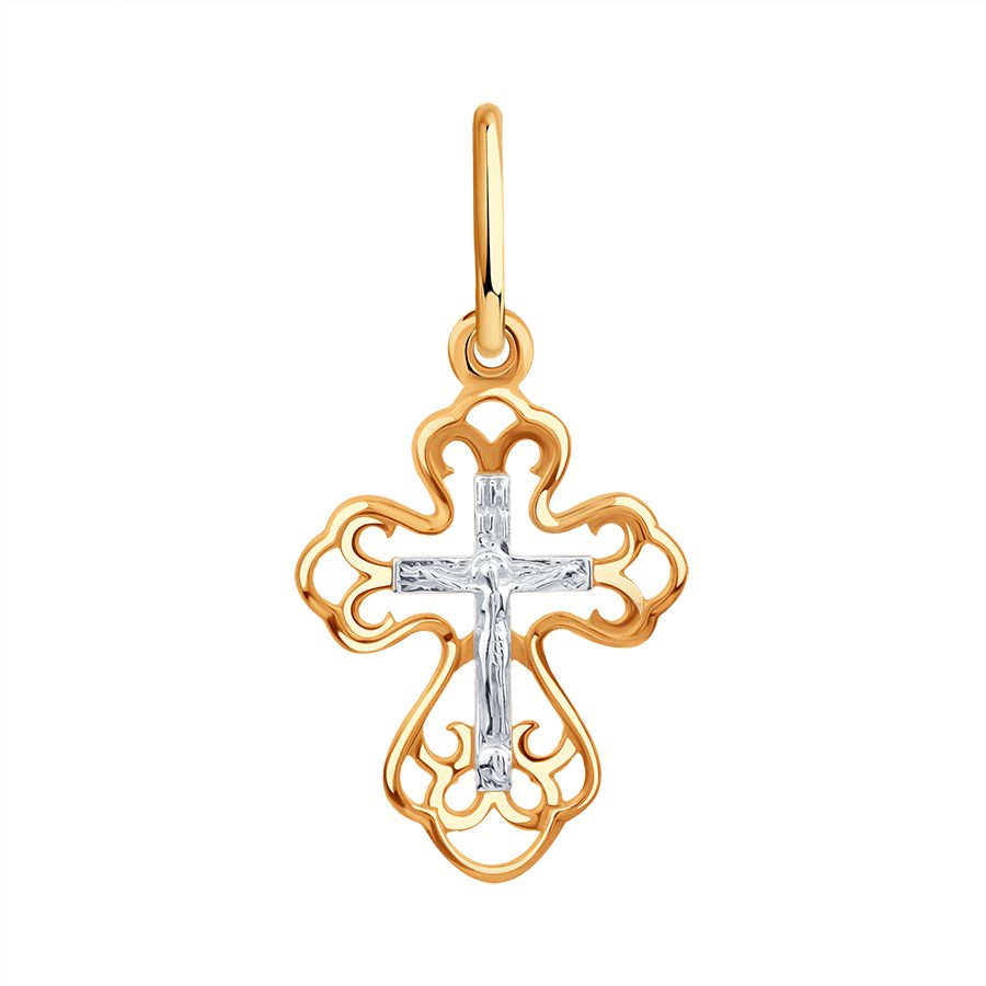 Cruce din aur roșu fără pietre