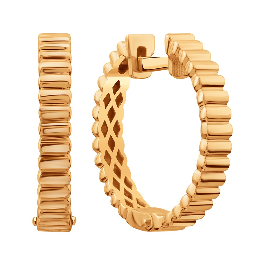 Серьги Конго из красного золота без камней