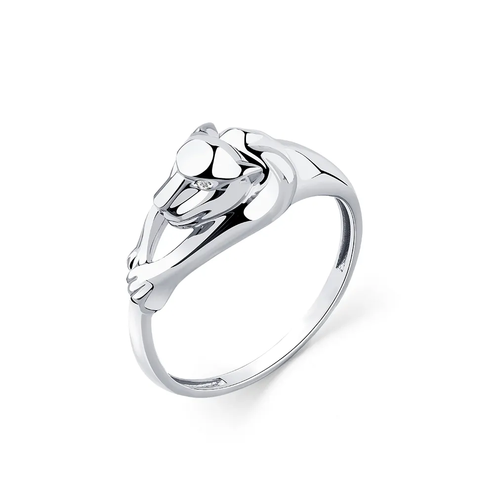 Inel din aur alb cu Cubic Zirconia Incolor