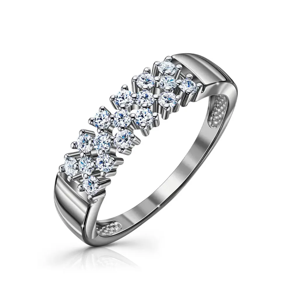 Inel din aur alb cu Cubic Zirconia Incolor