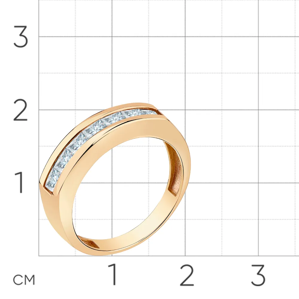 Inel din aur roșu cu Cubic Zirconia Incolor