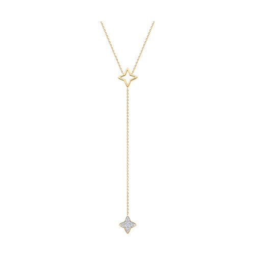 Colier din aur roșu cu pietre Cubic Zirconia Incolor