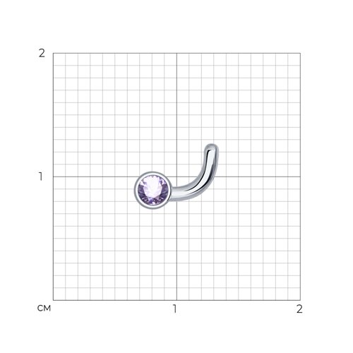 Piercing din argint  cu pietre Cubic Zirconia Liliachiu