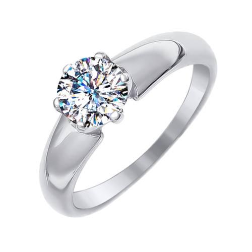 Кольцо из белого золота с камнями Swarovski