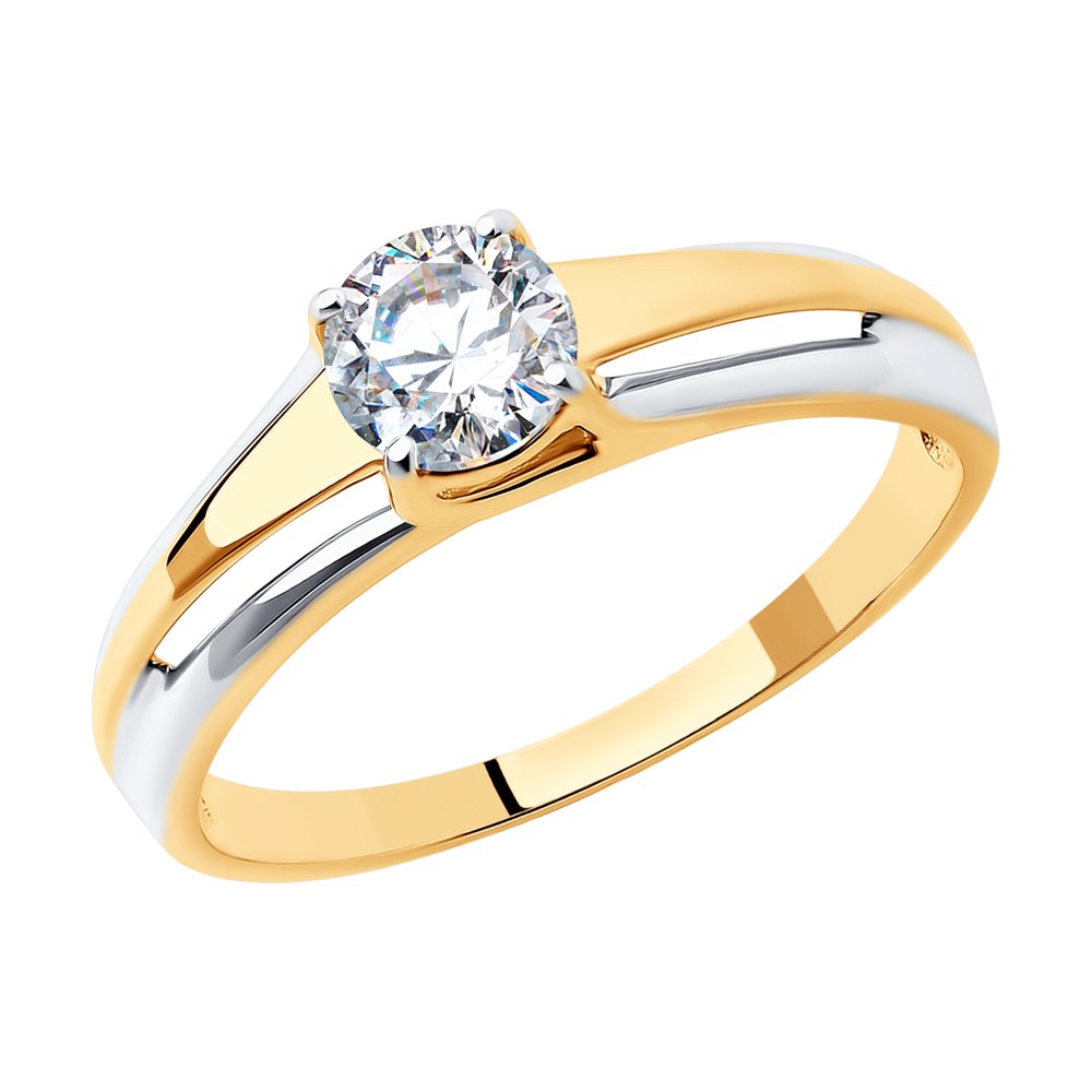 Inel din aur roșu cu pietre Swarovski