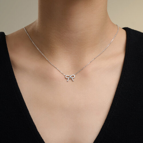 Colier din argint  cu pietre Cubic Zirconia Incolor