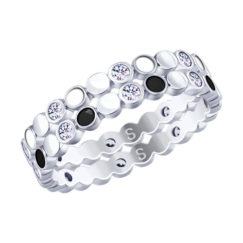 Inel din argint  cu pietre Cubic Zirconia Incolor, Emailare