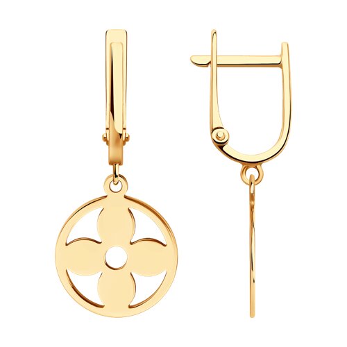 Cercei Suspendați din aur roșu fără pietre